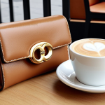 Gancini Mini Wallet in a Small Handbag**

Prompt:  A stylish, compact Ferragamo Gancini Mini wallet peeking out of a trendy, small handbag (perhaps a shoulder bag or a clutch) on a cafe table. A "fika" setting with a latte and kanelbulle (cinnamon bun) nearby.  Emphasize the wallet's compact size and suitability for minimalist, on-the-go use in a Swedish urban environment.  Focus on the iconic Gancini logo.

**