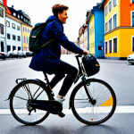Freitag - Urban Cyclist**

"A young professional, fully clothed in appropriate, modern urban attire, riding a bicycle through Södermalm, Stockholm. They are wearing a Freitag messenger bag prominently displayed. Background shows colorful buildings and bike lanes. Safe for work, appropriate content, perfect anatomy, natural pose, well-formed hands, proper finger count, professional photography, high quality, safe and family-friendly."

**